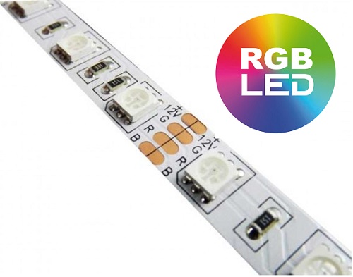 Strip LED 24V 5050 60 Led/mt 14,4w/mt RGB
